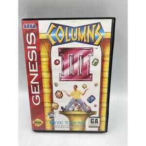 Sega Genesis Columns III 3 Revenge of Columns Complete w/Cartridge, Box & Manual